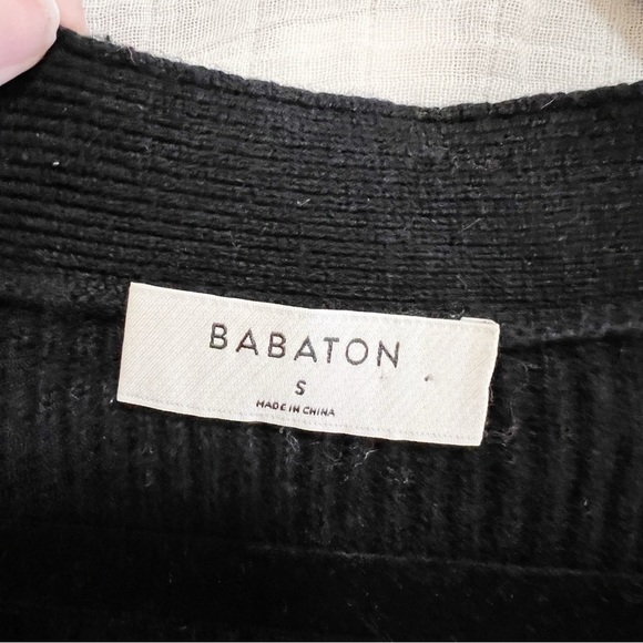 Aritzia BabatonBespoke Black Cardigan Ribbed Size Small Wool Linen Blend - Picture 6 of 6